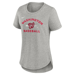Washington Nationals Nike Women's Hot Prospect Tri-Blend T-Shirt - Heather Gray T-shirts
