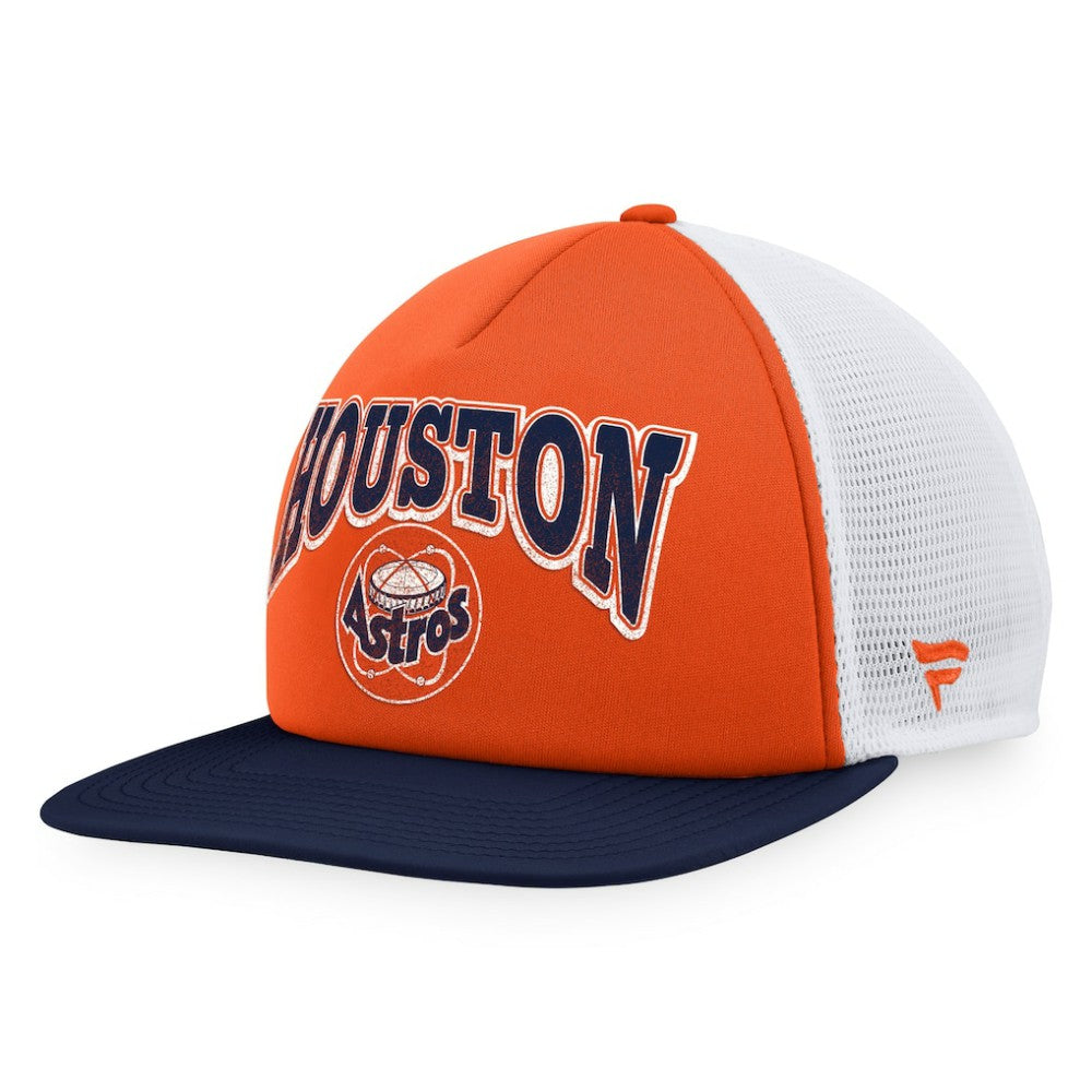 Houston Astros Fanatics Heritage Foam Front Trucker Snapback Hat - Orange/Navy Hats