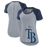 Tampa Bay Rays Nike Women's Summer Breeze Raglan Fashion T-Shirt - Heather Gray T-shirts