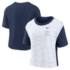 Houston Astros Nike Women's Line Up High Hip Fashion T-Shirt - Navy/White T-shirts