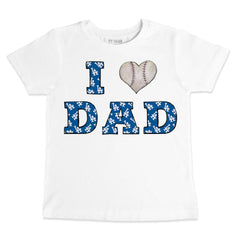 Los Angeles Dodgers Tiny Turnip Youth I Love Dad T-Shirt - White T-shirts