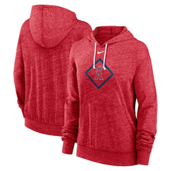 Los Angeles Angels Nike Women's Diamond Icon Gym Vintage Lightweight Hooded Top - Red Tops
