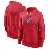 St. Louis Cardinals Nike Women's Diamond Icon Gym Vintage Lightweight Hooded Top - Red Tops