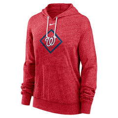 Washington Nationals Nike Women's Diamond Icon Gym Vintage Lightweight Hooded Top - Red Tops