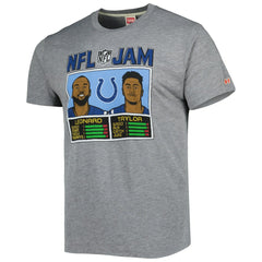 Jonathan Taylor & Shaquille Leonard Indianapolis Colts Homage Unisex NFL Jam Tri-Blend T-Shirt - Heather Gray T-shirts