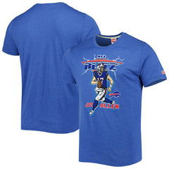 Josh Allen Buffalo Bills Homage Unisex NFL Blitz Player Tri-Blend T-Shirt - Heathered Heather Royal T-shirts