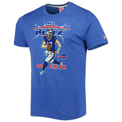 Josh Allen Buffalo Bills Homage Unisex NFL Blitz Player Tri-Blend T-Shirt - Heathered Heather Royal T-shirts
