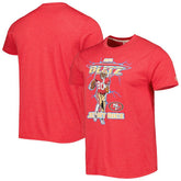 Jerry Rice San Francisco 49ers Homage Unisex NFL Blitz Retired Player Tri-Blend T-Shirt - Heathered Scarlet T-shirts
