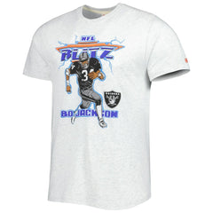 Bo Jackson Las Vegas Raiders Homage Unisex NFL Blitz Retired Player Tri-Blend T-Shirt - Heathered Ash T-shirts