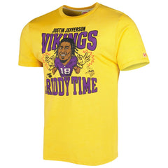 Justin Jefferson Minnesota Vikings Homage Unisex Caricature Player Tri-Blend T-Shirt - Gold T-shirts