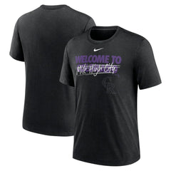 Colorado Rockies Nike Home Spin Tri-Blend T-Shirt - Heather Black T-shirts