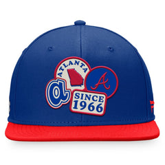 Atlanta Braves Fanatics Heritage Patch Fitted Hat - Royal/Red Hats