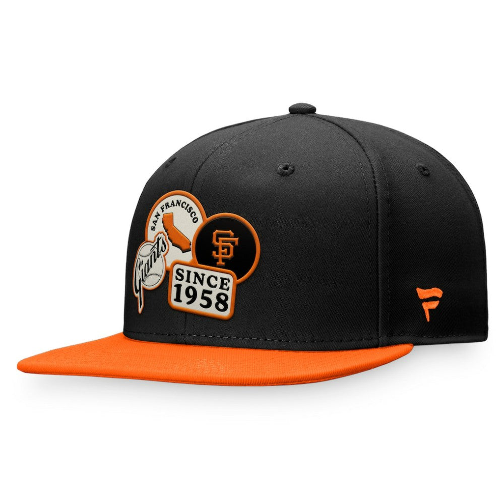 San Francisco Giants Fanatics Heritage Patch Fitted Hat - Black/Orange Hats