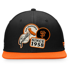 San Francisco Giants Fanatics Heritage Patch Fitted Hat - Black/Orange Hats