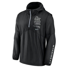 St. Louis Cardinals Nike Authentic Night Game Performance Half-Zip Windbreaker - Black Windbreaker