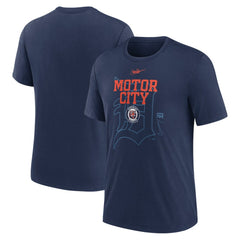 Detroit Tigers Nike Rewind Retro Tri-Blend T-Shirt - Navy T-shirts
