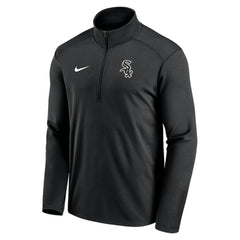 Chicago White Sox Nike Agility Pacer Performance Half-Zip Top - Black Tops
