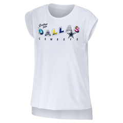 Dallas Cowboys WEAR by Erin Andrews Women's Greetings From Muscle T-Shirt - White T-shirts