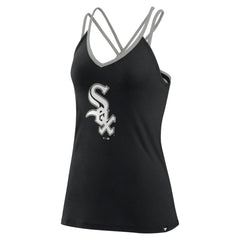 Chicago White Sox Fanatics Women's Barrel It Up Cross Back V-Neck Tank Top - Black Tanks