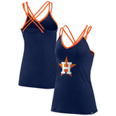 Houston Astros Fanatics Women's Barrel It Up Cross Back V-Neck Tank Top - Navy Tanks