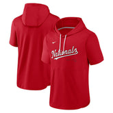 Washington Nationals Nike Springer Short Sleeve Team Pullover Hoodie - Red Hoodies