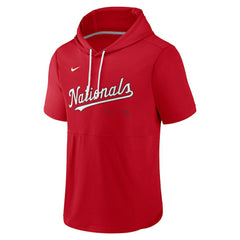 Washington Nationals Nike Springer Short Sleeve Team Pullover Hoodie - Red Hoodies