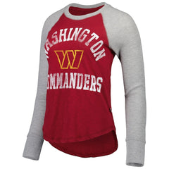 Washington Commanders Touch Women's Waffle Raglan Lightweight Long Sleeve T-Shirt - Burgundy T-shirts