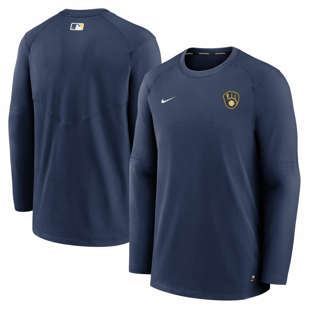 Milwaukee Brewers Nike Authentic Collection Logo Performance Long Sleeve T-Shirt - Navy T-shirts