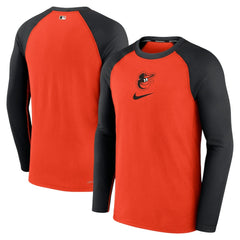 Baltimore Orioles Nike Authentic Collection Game Raglan Performance Long Sleeve T-Shirt - Orange T-shirts