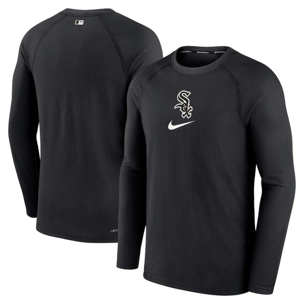Chicago White Sox Nike Authentic Collection Game Raglan Performance Long Sleeve T-Shirt - Black T-shirts