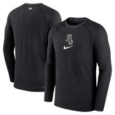 Chicago White Sox Nike Authentic Collection Game Raglan Performance Long Sleeve T-Shirt - Black T-shirts
