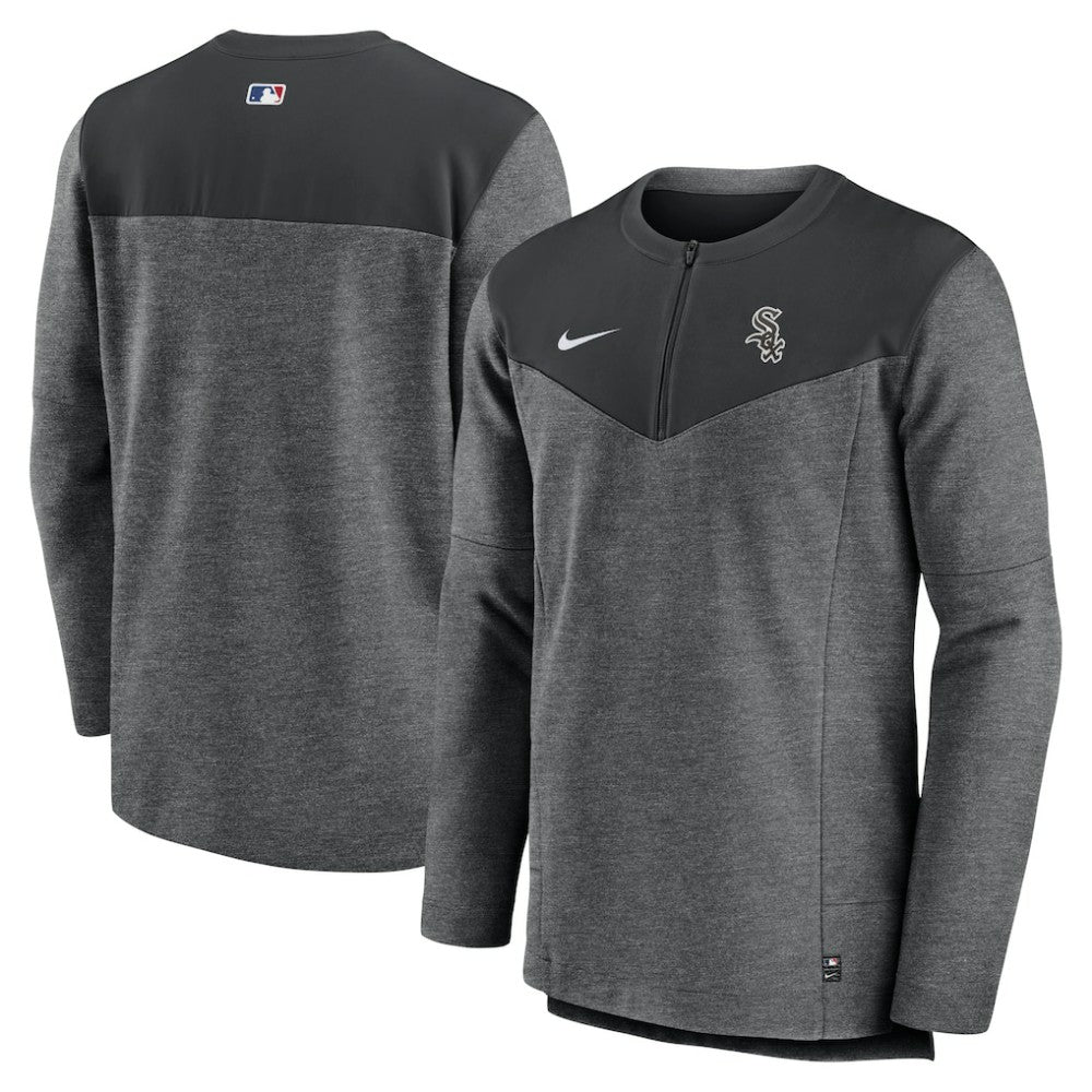Chicago White Sox Nike Authentic Collection Game Time Performance Half-Zip Top - Black Tops