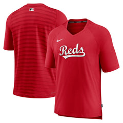 Cincinnati Reds Nike Authentic Collection Pregame Raglan Performance V-Neck T-Shirt - Red T-shirts