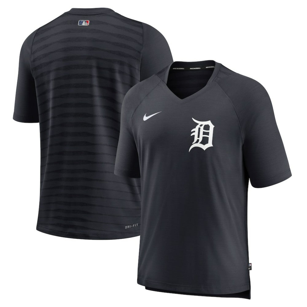 Detroit Tigers Nike Authentic Collection Pregame Raglan Performance V-Neck T-Shirt - Navy T-shirts