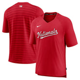 Washington Nationals Nike Authentic Collection Pregame Raglan Performance V-Neck T-Shirt - Red T-shirts