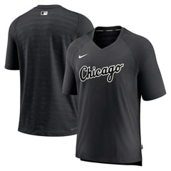 Chicago White Sox Nike Authentic Collection Pregame Raglan Performance V-Neck T-Shirt - Black T-shirts