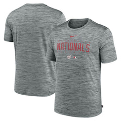 Washington Nationals Nike Authentic Collection Velocity Performance Practice T-Shirt - Heather Gray T-shirts