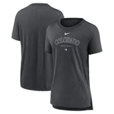 Colorado Rockies Nike Women's Authentic Collection Early Work Tri-Blend T-Shirt - Heather Charcoal T-shirts