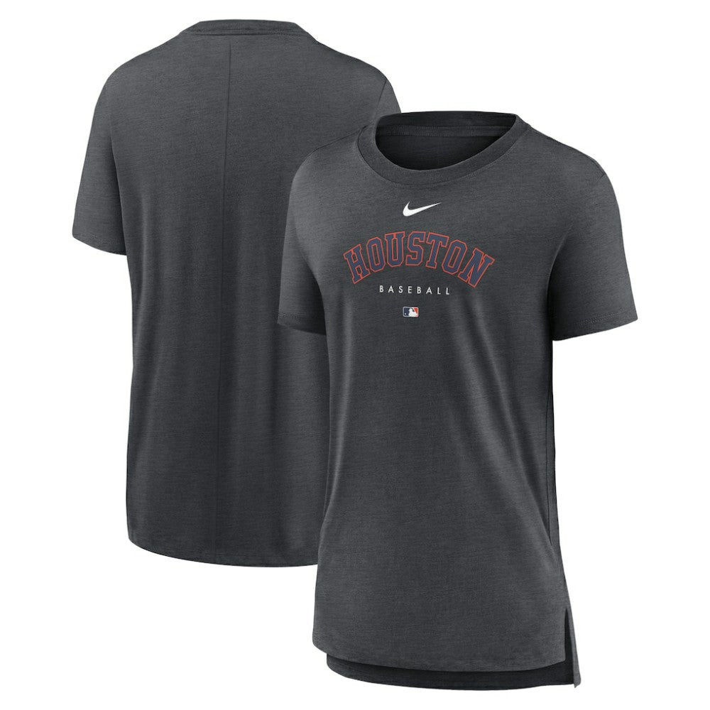Houston Astros Nike Women's Authentic Collection Early Work Tri-Blend T-Shirt - Heather Charcoal T-shirts