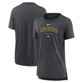 San Diego Padres Nike Women's Authentic Collection Early Work Tri-Blend T-Shirt - Heather Charcoal T-shirts