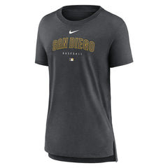 San Diego Padres Nike Women's Authentic Collection Early Work Tri-Blend T-Shirt - Heather Charcoal T-shirts