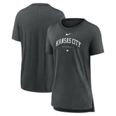 Kansas City Royals Nike Women's Authentic Collection Early Work Tri-Blend T-Shirt - Heather Charcoal T-shirts