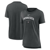 Minnesota Twins Nike Women's Authentic Collection Early Work Tri-Blend T-Shirt - Heather Charcoal T-shirts