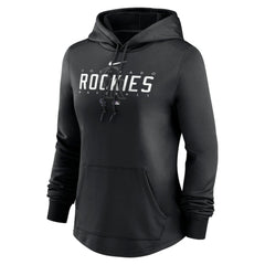Colorado Rockies Nike Women's Authentic Collection Pregame Performance Pullover Hoodie - Black Hoodies