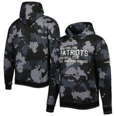 New England Patriots The Wild Collective Camo Pullover Hoodie - Black Hoodies