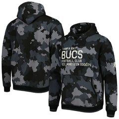 Tampa Bay Buccaneers The Wild Collective Camo Pullover Hoodie - Black Hoodies