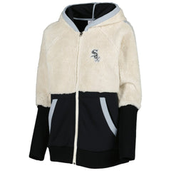Chicago White Sox G-III 4Her by Carl Banks Women's Shuffle It Raglan Full-Zip Hoodie - Oatmeal/Black Hoodies
