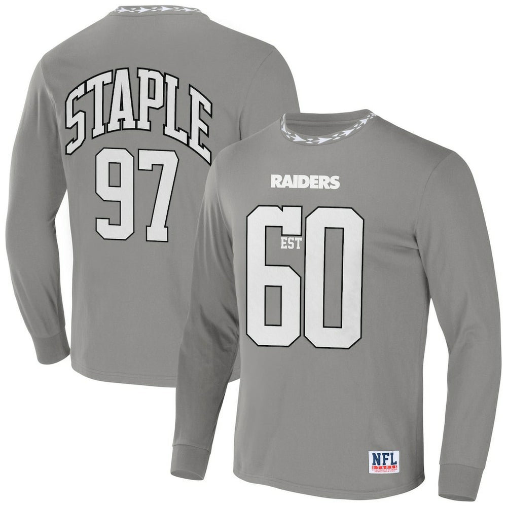 Las Vegas Raiders NFL x Staple Core Team Long Sleeve T-Shirt - Gray T-shirts