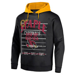 Arizona Cardinals NFL x Staple Throwback Vintage Wash Pullover Hoodie - Black Hoodies