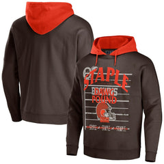 Cleveland Browns NFL x Staple Throwback Vintage Wash Pullover Hoodie - Brown Hoodies